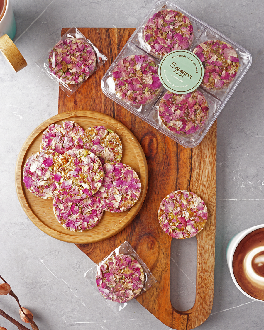 Badam Pista Rose Petal Coin Chikki