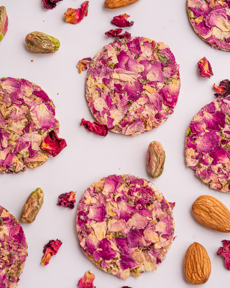 Badam Pista Rose Petal Coin Chikki