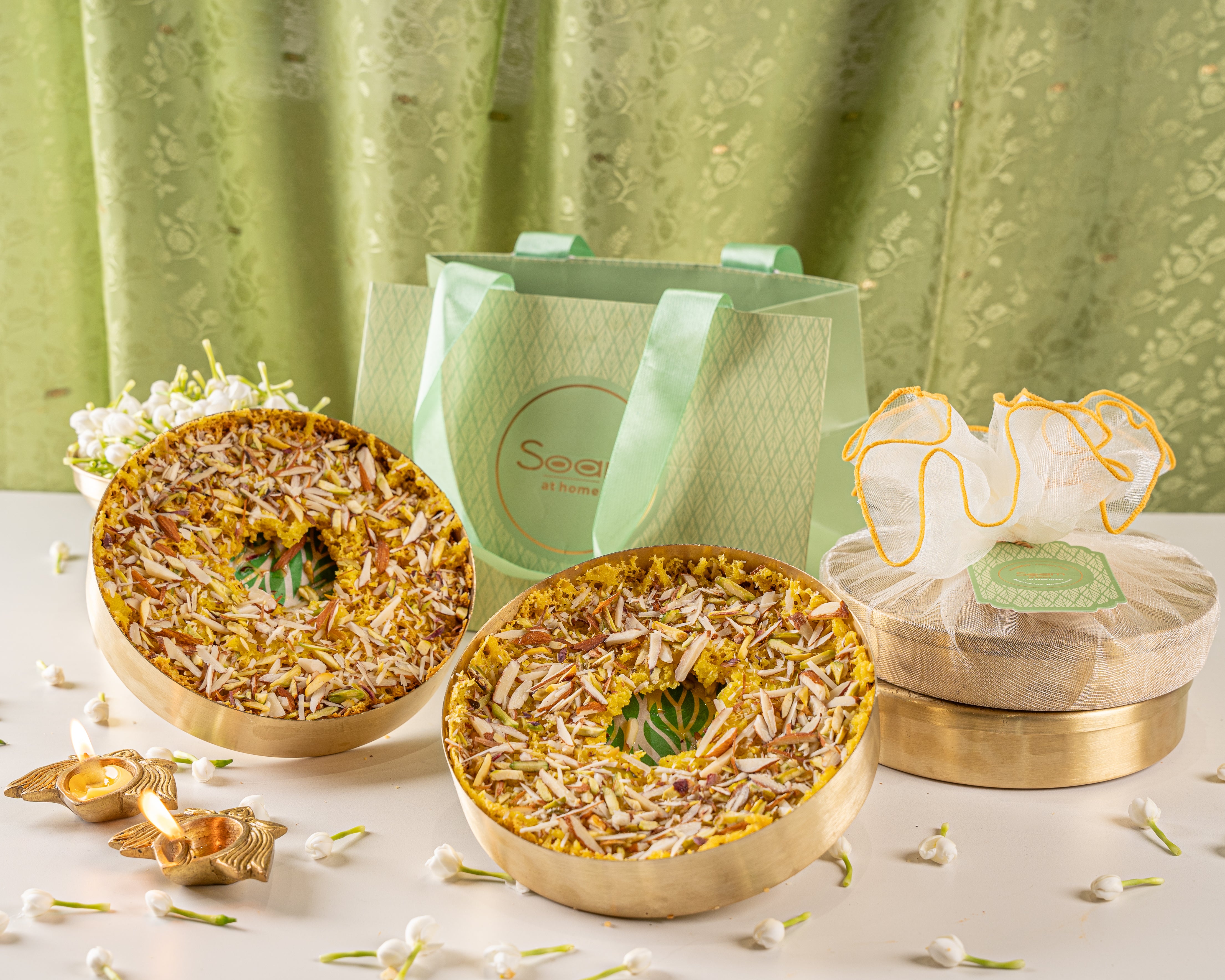 Kesar Ghevar Brass Box