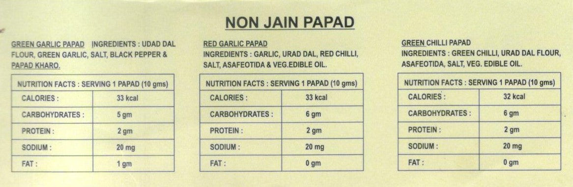 Non Jain Papad
